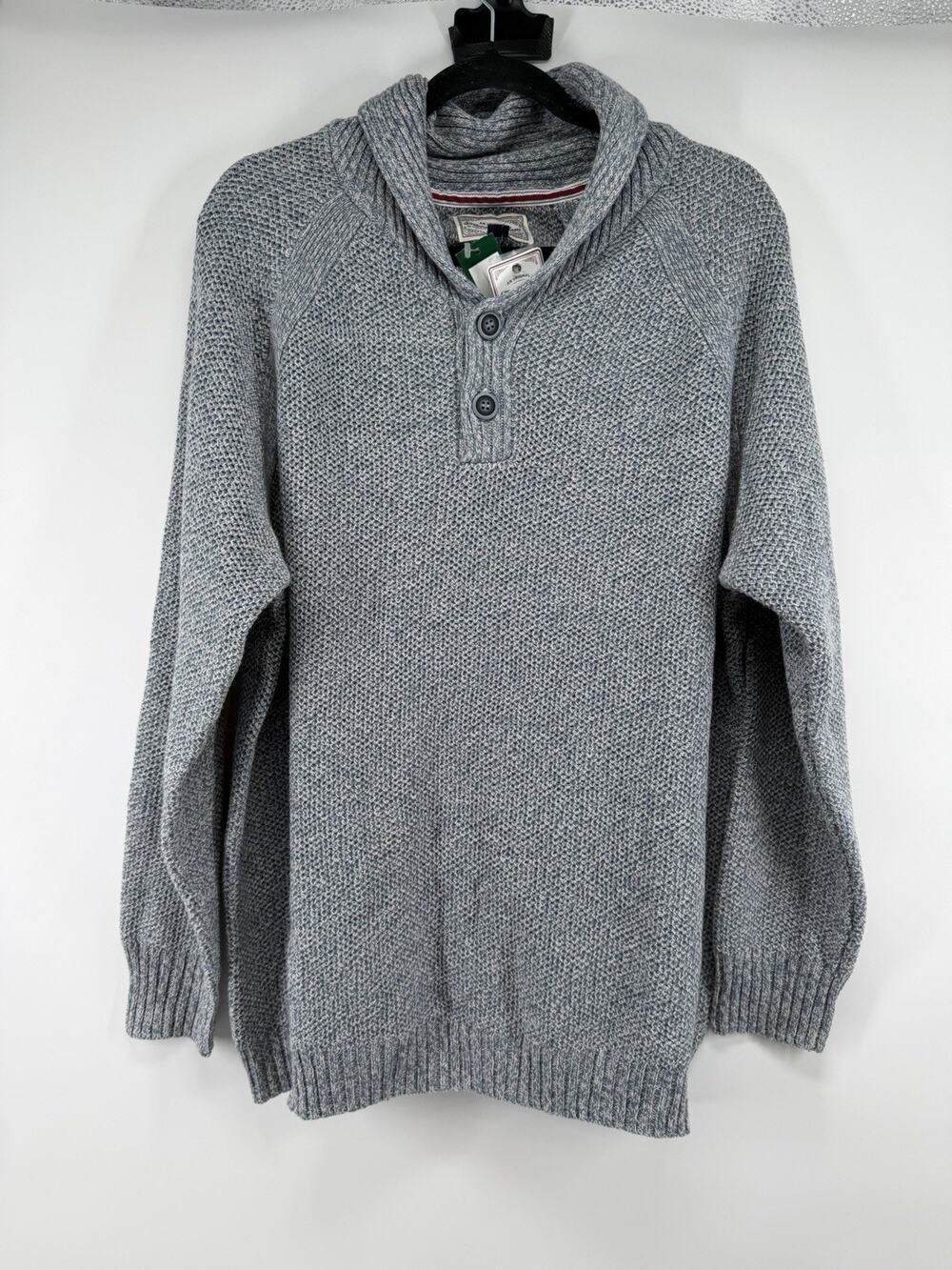 Flag & Anthem Men's Blue Gray XL Santana Textured Shawl Collar Sweater NWT